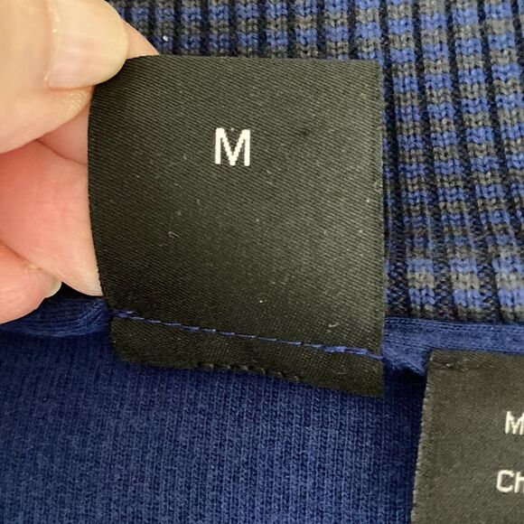 Hugo Boss Mens Navy Long Sleeve Cotton Sweater with Mock Neck. Size Medium. - Picture 7 of 9